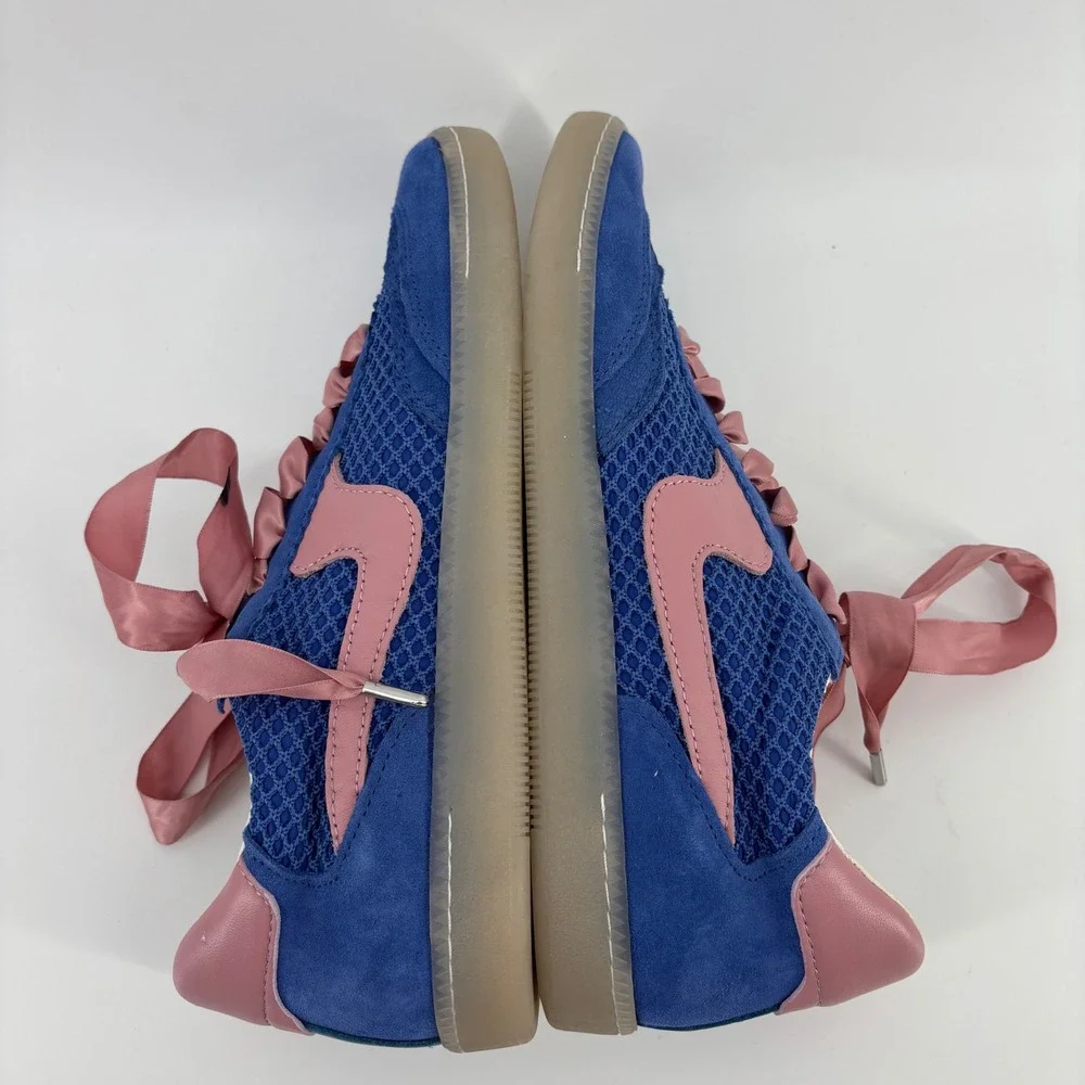 Dolce Vita Notice Sneakers Women Size 10 Blue Pink Mesh Ribbon Lace Up